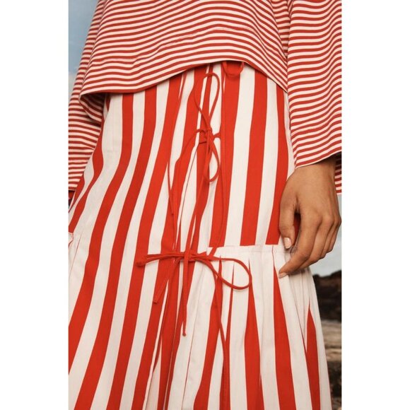 ZARA LIMITED EDITION STRIPED MIDI SKIRT - Picture 4 of 6
